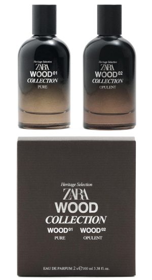 ZARA WOOD 01+ WOOD 02 2 x 100ML EAU DE PARFUM CABALLERO