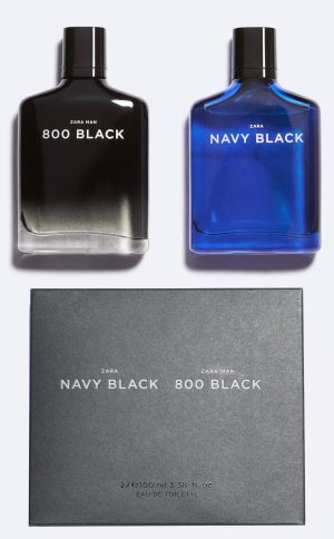 ZARA NAVY BLACK + 800 BLACK 2 x 100ML TOILETTE CABALLERO