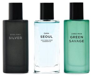ZARA SILVER + GREEN SAVAGE + SEOUL PERFUME CABALLERO